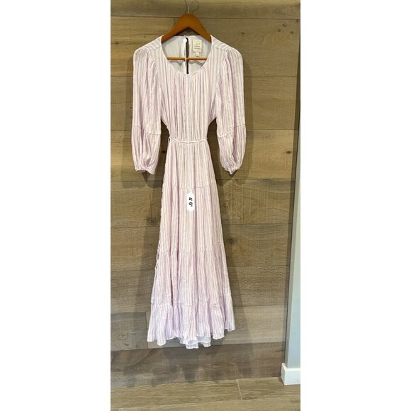 Cinq à Sept Lyle Smocked Pale Iris/Ivory Dress Size 6 - Picture 8 of 9